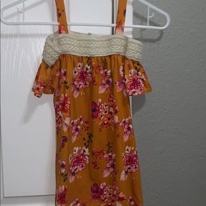 Mustard off shoulder shirt